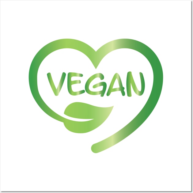 Vegan Heart Wall Art by JevLavigne